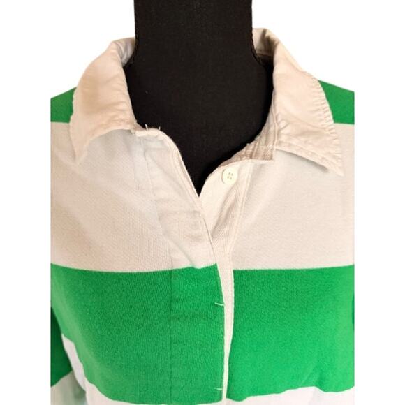 Aerie Oversized Rugby Green and White Stripe Pullover Women’s M - Picture 3 of 6